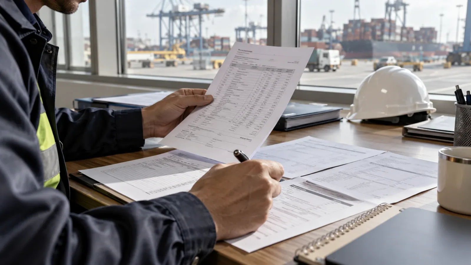 Illustrative logistics documentation review before customs filing